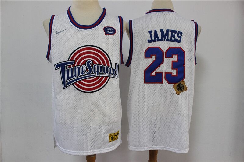 Space Jam Tune Squad #23 LeBron James White Stitched Jersey